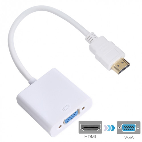 Adaptateur de câble 20 cm HDMI 19 broches mâle vers VGA femelle (blanc) SH336W45-35