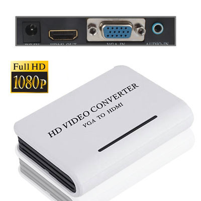 Convertisseur vidéo 1080p audio VGA vers HDMI HD HDTV (blanc) SH03821690-31