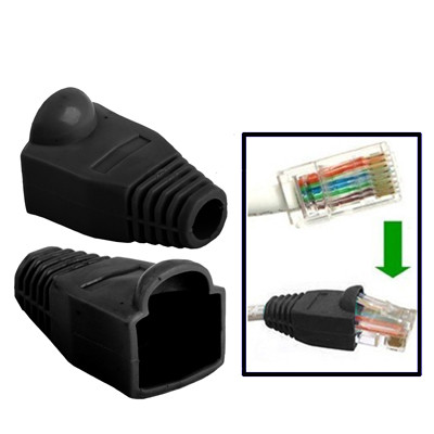 500 pcs câble réseau couvre-bouchon pour RJ45, noir S5716B1411-32