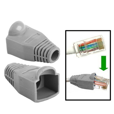 100 pcs câble réseau couvre-bouchon pour RJ45, gris S1719H1425-31