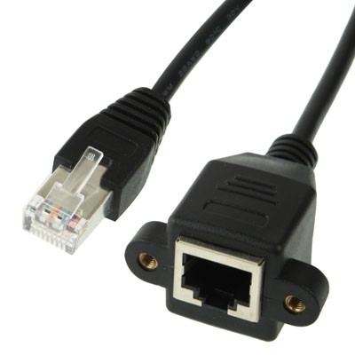 RJ45 Femelle à Mâle Chat Réseau Extension Câble Panneau Serrure À Vis, Longueur: 1.5m SR1042734-33