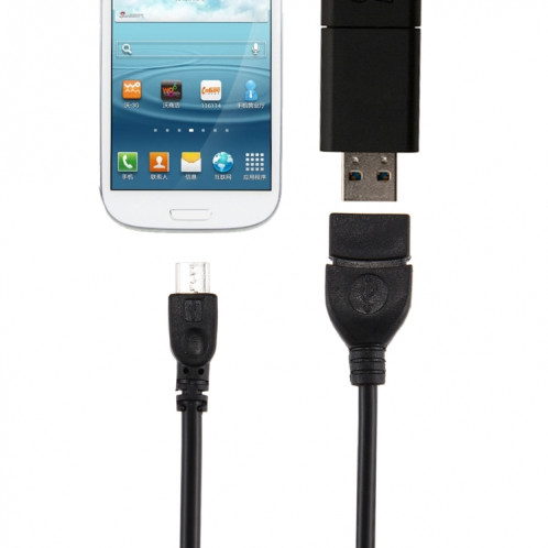 Adaptateur USB A Femelle vers Micro USB 5 Pin Male 10cm AUSBA01-35