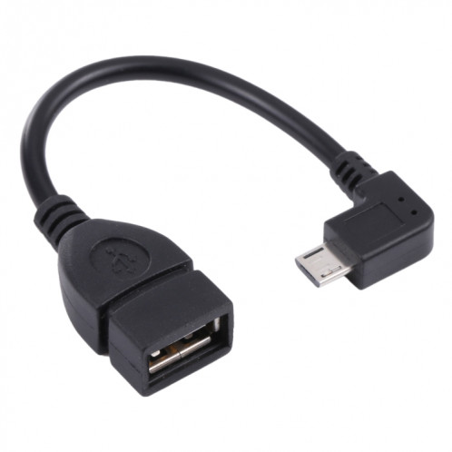 90 degrés micro USB mâle sur câble d'adaptateur AF USB 2.0 avec fonction OTG pour Galaxy / Nokia / LG / BlackBerry / HTC One X / Amazon Kindle / Sony Xperia, etc. (13cm) (noir) SH1327889-34