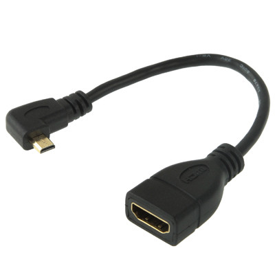 17cm 90 degrés micro HDMI droite vers mâle vers HDMI câble adaptateur femelle (noir) SH13371885-35
