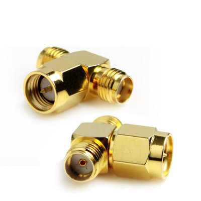 SMA Mâle à 2 SMA Femelle Adaptateur (Type T), Plaqué Or (Jaune) SS1852253-32