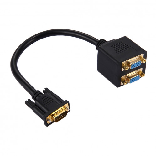 30cm VGA mâle à 2 VGA femelle Splitter Cable (Noir) S3503B1314-36