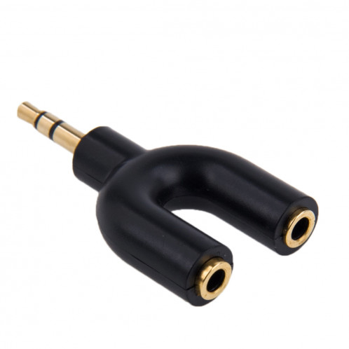 3.5mm Stéréo Mâle à Double 3.5mm Stéréo Femelle Splitter Adaptateur (Noir) S3002B691-36