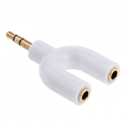 Adaptateur Stéréo Femelle 3.5mm Stéréo vers Dual 3.5mm Femelle (Blanc) S3002W777-36