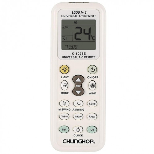 Chunghop K-1028E 1000 en 1 Télécommande Universelle A / C avec lampe de poche (Blanc) SC02011705-38