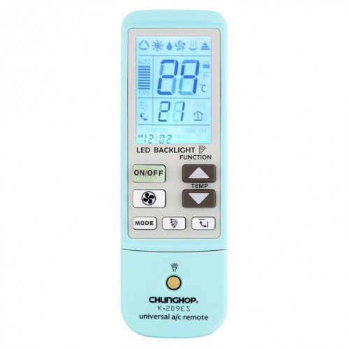 Télécommande universelle pour climatiseur K-209ES, fonction de thermomètre de soutien (bleu) SH039L970-37