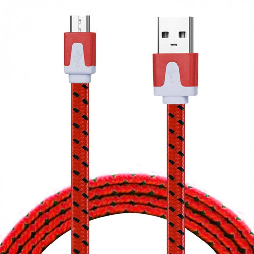 Câble de chargement / données micro USB vers USB tissé de 2 m, Câble de chargement/données micro USB vers USB de style tissé de 2 m (rouge) SH398R795-38