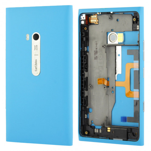 Couverture arrière de batterie de logement avec le câble de câble de bouton latéral pour Nokia Lumia 900 (bleu) SC01281076-33
