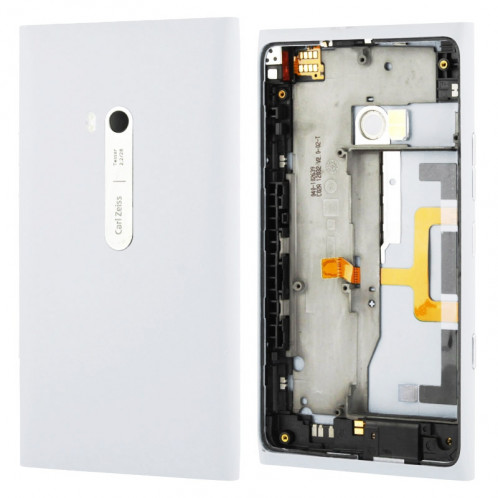Couverture arrière de batterie de logement avec le câble de câble de bouton latéral pour Nokia Lumia 900 (blanc) SC128W922-33