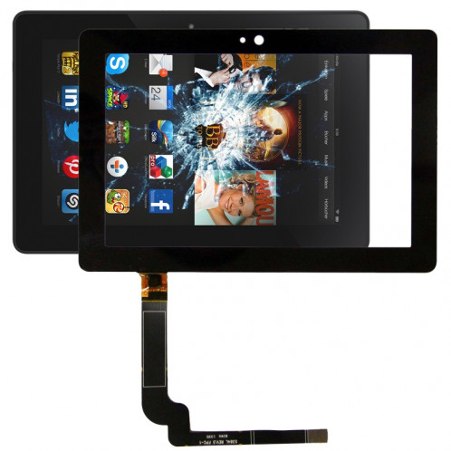 iPartsBuy remplacement d'écran tactile pour Amazon Kindle Fire HDX 7 pouces (noir) SI684B943-34