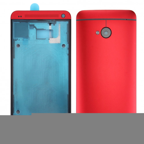 iPartsAcheter pour HTC One M7 / 801e Couvercle du boîtier complet (Boîtier avant LCD Cadre lunette + couvercle arrière) (Rouge) SI44RL719-310