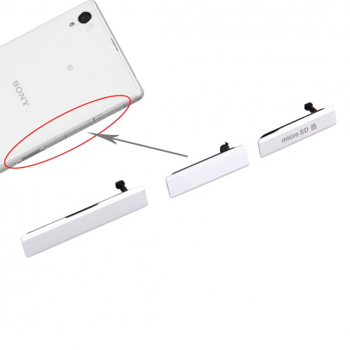 iPartsAcheter Cap carte SIM + USB Port de chargement de données + Micro SD Cap Cap bloc antipoussière Set pour Sony Xperia Z1 / L39h / C6903 (Blanc) SI065W572-33