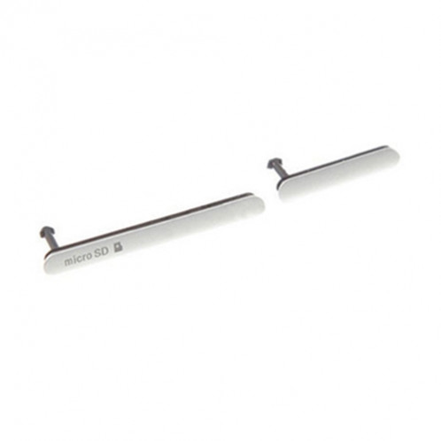 iPartsBuy Micro SD / USB Port de chargement de données + Cache-carte SIM Capuchon anti-poussière pour Sony Xperia Z3 (Blanc) SI074W336-34