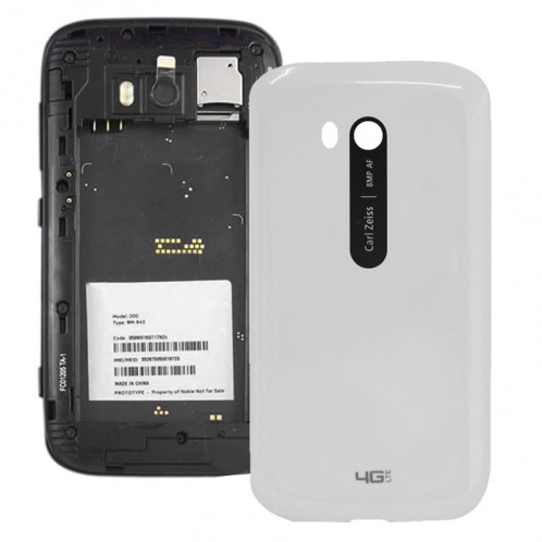 Surface lisse en plastique couvercle du boîtier arrière pour Nokia Lumia 822 (blanc) SS052W480-36