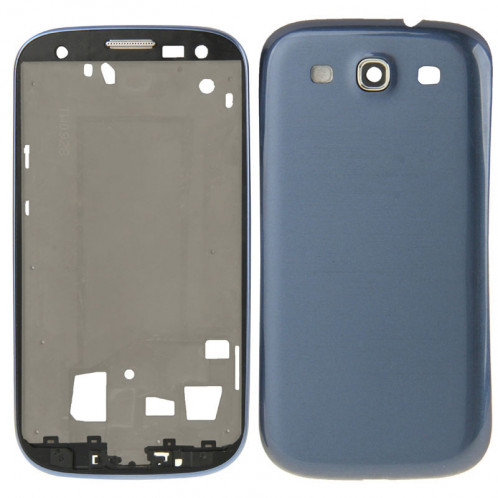 iPartsBuy pleine couverture de la plaque frontale pour Samsung Galaxy SIII LTE / i9305 (bleu) SI538L1843-37