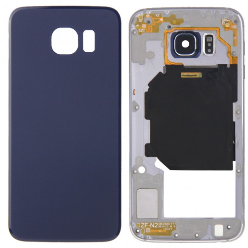 iPartsBuy Remplacement complet de la couverture de logement (panneau de lentille de logement de plaque arrière + remplacement de couverture arrière de batterie) pour Samsung Galaxy S6 / G920F (bleu) SI180L140-39