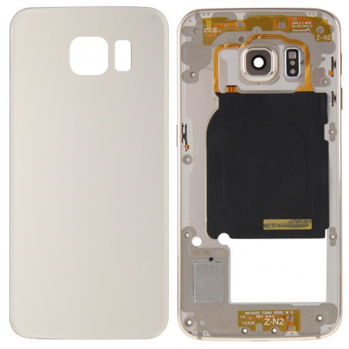 iPartsAchet couvercle du boîtier complet (plaque de logement arrière de la lentille de la caméra + panneau arrière de la batterie) pour Samsung Galaxy S6 Edge / G925 (Gold) SI192J937-39