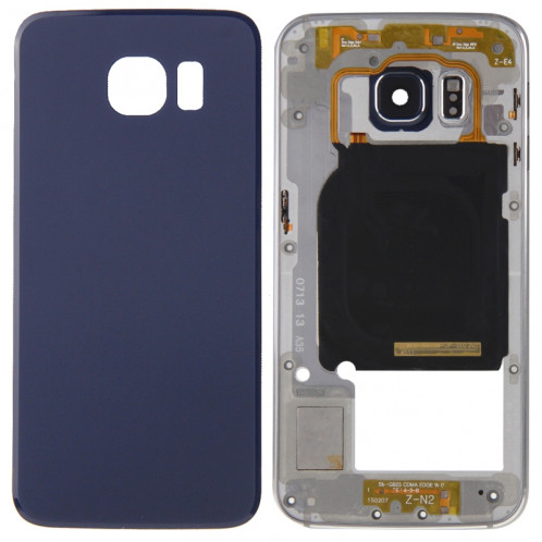 iPartsBuy Couvercle de Logement Complet (Panneau de Logement de la Plaque Arrière de l'Appareil photo + Couvercle Arrière de la Batterie) pour Samsung Galaxy S6 Edge / G925 (Bleu) SI192L1743-39