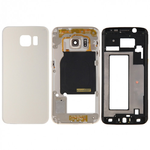 Pour Galaxy S6 Edge / G925 Couvercle complet du boîtier (Plaque de lunette du cadre LCD du boîtier avant + Panneau d'objectif de l'appareil photo du boîtier de la plaque arrière + Couvercle arrière de la batterie) SH193J1019-37