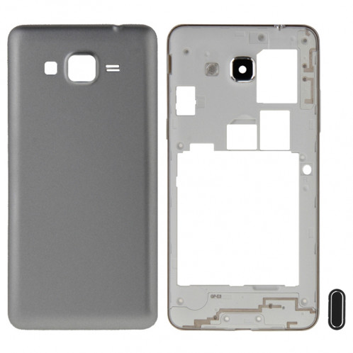 iPartsAcheter pour Samsung Galaxy Grand Prime / G530 (Version carte SIM double) Full Housing Cover (Cadre médian Bazel + couvercle arrière de la batterie) + bouton Home (gris) SI219H1995-310