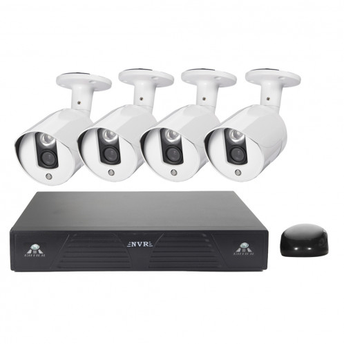 Kit NVR de caméra IP méga pixel COTIER N4B3M 4Ch 720P P2P ONVIF, support de vision nocturne / détection de mouvement, distance IR: 20m SC3551763-317