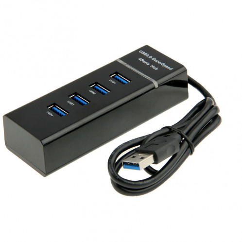 4 Ports USB 3.0 HUB, Super Vitesse 5 Gbps, Plug and Play, avec indicateur de puissance LED, BYL-P104 (Noir) S4135B884-34
