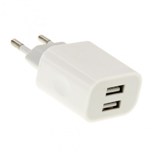 Chargeur USB 2-Ports 5V 2.1A EU Plug, Pour iPad, iPhone, Galaxy, Huawei, Xiaomi, LG, HTC et autres téléphones intelligents, Périphériques rechargeables (Blanc) SH019W1068-34