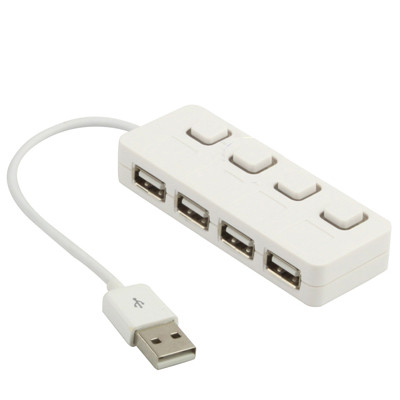 4 ports USB 2.0 HUB avec 4 commutateurs (blanc) S4216W406-32