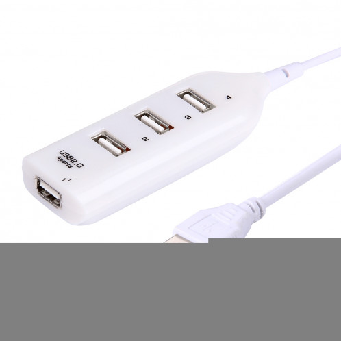 4 Ports USB 2.0 HUB, Longueur du câble: 30cm (Beige + Blanc) S4034W769-37
