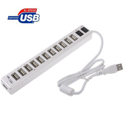 HUB USB 2.0 12 ports, convient pour ordinateur portable / netbook (blanc) S1117W1008-35
