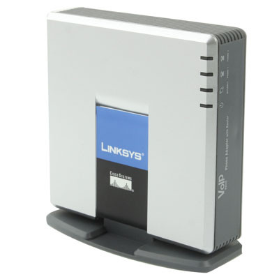 Débloqué LINKSYS SPA2102 VOIP PSTN Téléphone Adaptateur avec 2x FXS + WAN Port SU0107804-38