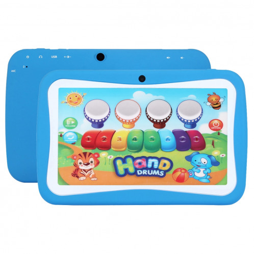Tablet PC Éducation des enfants, 7,0 pouces, 512 Mo + 8 Go, Android 5.1 RK3126 Quad Core 1,3 GHz, WiFi, carte TF jusqu'à 32 Go, double caméra (bleu) ST68BE1796-310