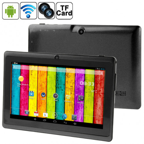 7.0 pouces Tablet PC, 512 Mo + 4 Go, Android 4.2.2, 360 degrés de rotation du menu, Allwinner A33 Quad-core, Bluetooth, WiFi (Noir) S7588B69-314