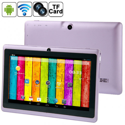 7,0 pouces Tablet PC, 512 Mo + 4 Go, Android 4.2.2, 360 degrés de rotation du menu, Allwinner A33 Quad-core, Bluetooth, WiFi (violet) S7588P710-314