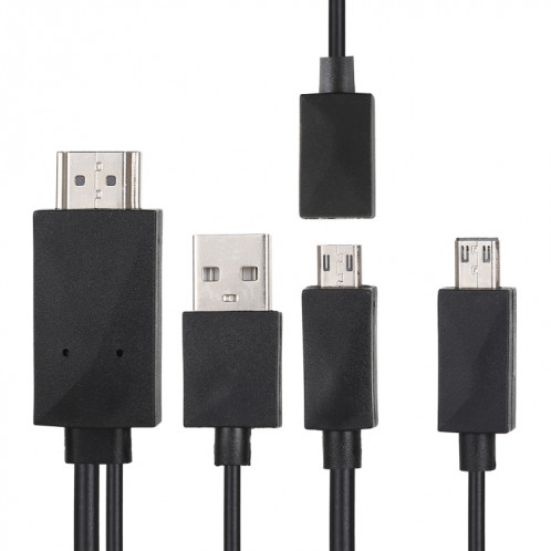 Câble adaptateur multi-usage Micro USB MHL vers HDMI HDTV de 1,8 m, prise en charge de la sortie Full HD 1080P, Câble adaptateur micro USB MHL vers HDMI HDTV multi-usage de 1,8 m, prise en charge de la sortie Full HD SH234B1188-38