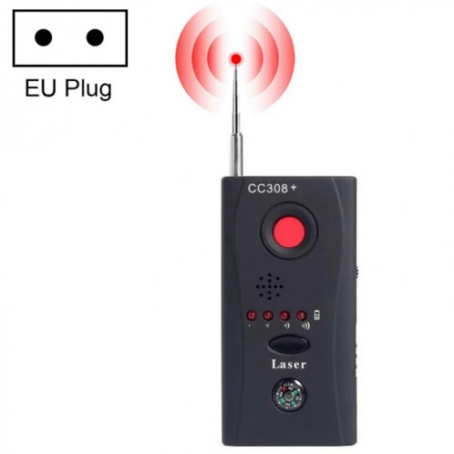 CC308 + Détecteur d'objectif de caméra sans fil Multi Détecteur de signal d'onde radio Détection de périphérique RF GSM à plage complète (Noir) SH01141518-313