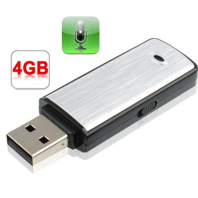 Enregistreur vocal + disque flash USB de 4 Go (noir) SH205378-35