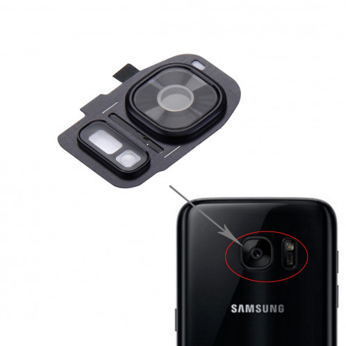 iPartsAcheter pour Samsung Galaxy S7 / G930 Caméra Arrière Cache + Support de Lampe de Poche (Noir) SI204B1500-34