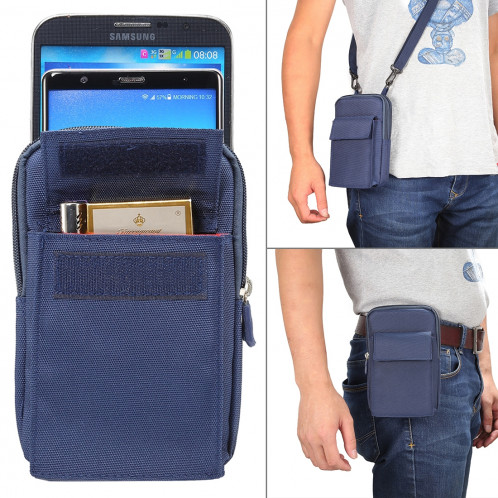 Sac de transport d'épaule de cas de style vertical des hommes de polyester de 6.4 pouces et ci-dessous avec le trou de ceinture et la boucle s'élevante pour l'iPhone, Samsung, Sony, Huawei, Meizu, Lenovo, SH646D288-311