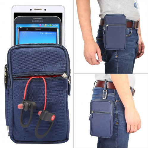 7 pouces et au-dessous du sac universel de taille de cas d'hommes de polyester de polyester avec le trou de ceinture et la boucle s'élevante pour l'iPhone, Samsung, Sony, Huawei, Meizu, Lenovo, ASUS, SH647D1562-310