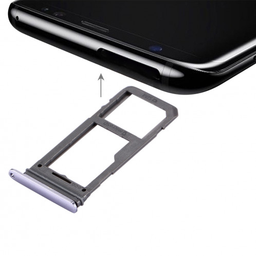 iPartsAcheter pour Samsung Galaxy S8 Carte SIM + Micro SD / Carte SIM Plateau (Gris orchidée) SI839H1671-35