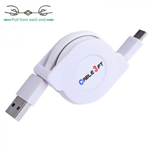 1m 2A 110 fils de cuivre câble rétractable USB-C / Type-C vers USB câble de charge de synchronisation de données, Câble de chargement de synchronisation de données USB-C / Type-C vers USB rétractable de 1 m 2 A SH425W1413-36