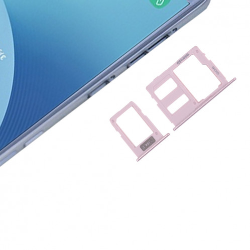 iPartsAcheter pour Samsung Galaxy J3 (2017) SIM unique / J330 & J5 (2017) SIM unique / J530 & J7 (2017) Sim SIM / J730 SIM Carte Bac + Micro SD Card Plateau (Or rose) SI59RG1958-35