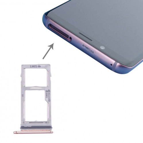 iPartsAcheter pour Samsung Galaxy S9 + / S9 SIM et carte SIM / Micro SD (or rose) SI33RG235-35