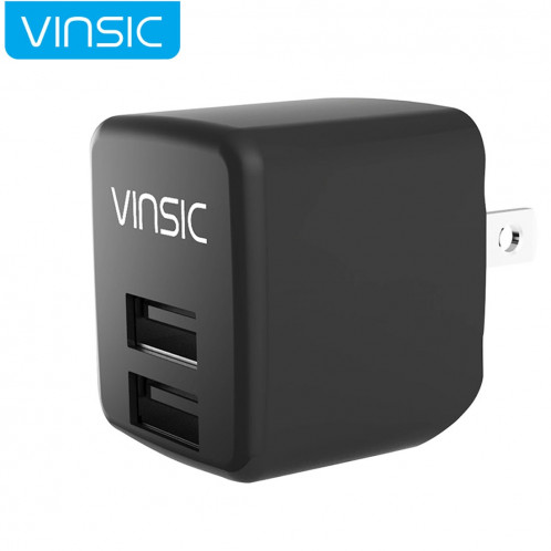 Vinsic 12W 5V 2.4A Sortie Double USB Chargeur Murale USB Chargeur Adaptateur, Pour iPhone 5 / 5s / 5c, iPad, Galaxy, Android et Périphériques USB SV3943648-36