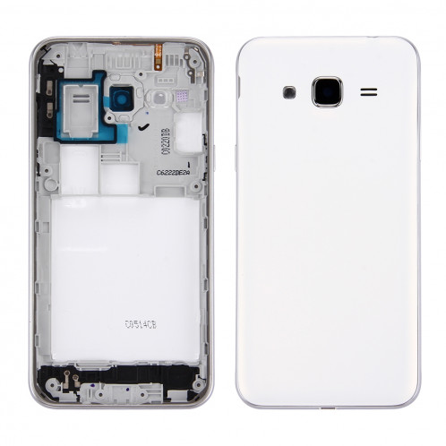 iPartsAcheter pour Samsung Galaxy J3 (2016) / J320 Couvercle Arrière de la Batterie + Cadre Moyen (Blanc) SI36WL142-36